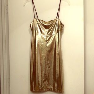 Gold mini dress